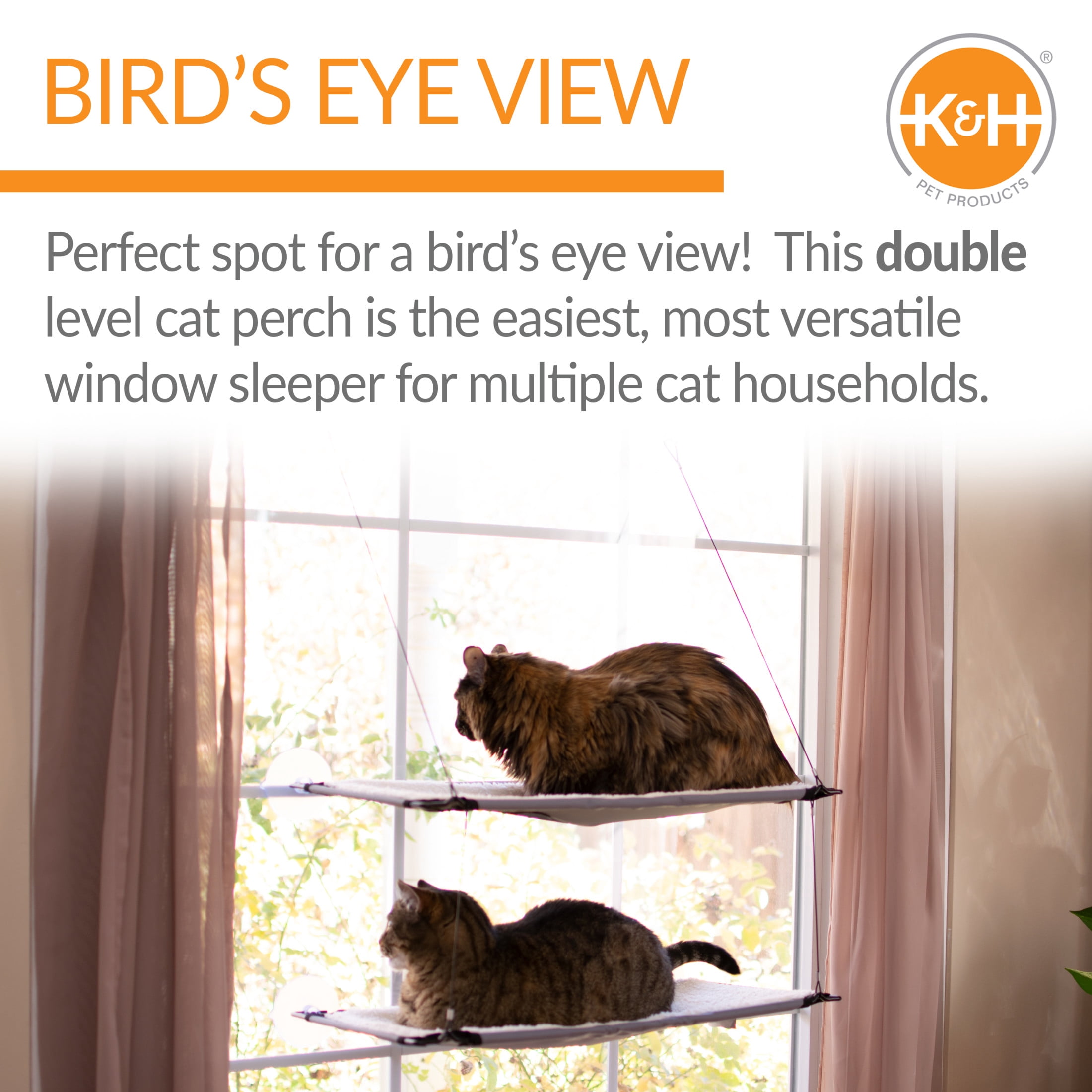 K&H Pet Products Window Double Lounger Cat Perch Natural 23 X 12 Inches