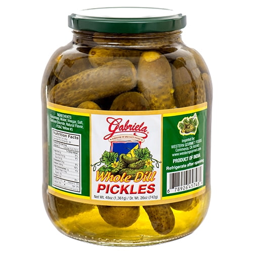 New 364928 Gabriela Whole Dill Pickles 48Z (6Pack) Can Food Cheap