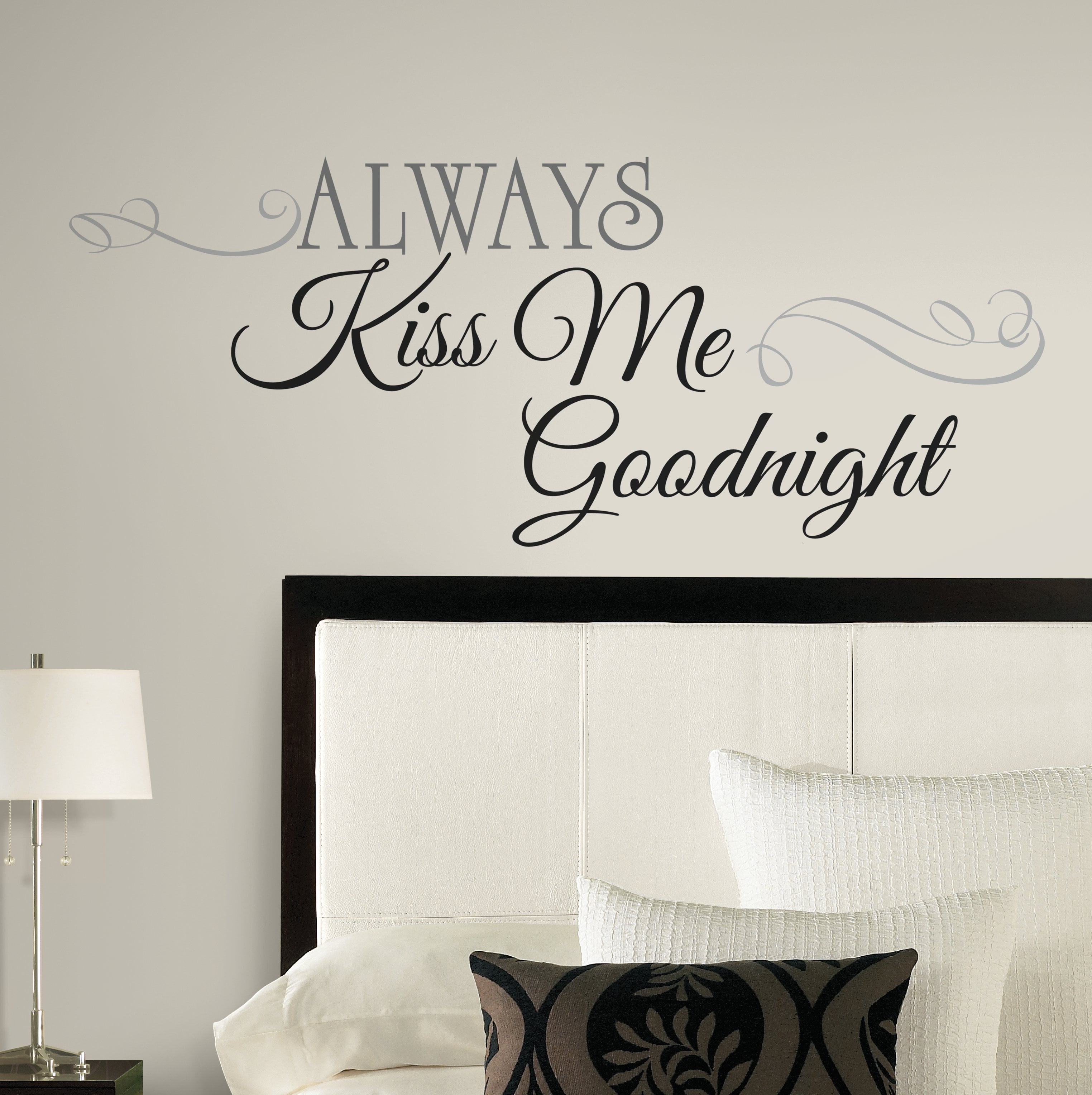 Large 16 x 27 Wall Decal Word Vinyl Sticker Art Always Kiss Me Goodnight