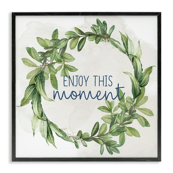 Stupell Industries Enjoy This Moment Plants & Flowers Painting Black Framed Art Print Wall Art, 12 x 12