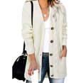 thumbnail image 1 of Fashnice Ladies Outwear Open Front Coat Long Sleeve Cardigan Sweater Loose Work Jacket Apricot M, 1 of 2
