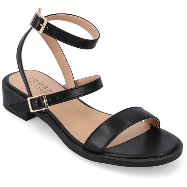 Journee Collection Womens Gigie Ankle Strap Stacked Heel Sandals