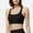 Black, variant on Women's Seamless Ribbed Sports Bra with Scoop Neck and Wide Straps - Large, Green