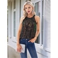 thumbnail image 5 of Sequin Halter Tops for Women Sleeveless Sparkly Shiny Tank Tops Ruched Flowy Sparkly Party Shirt Dark Green XXL, 5 of 8