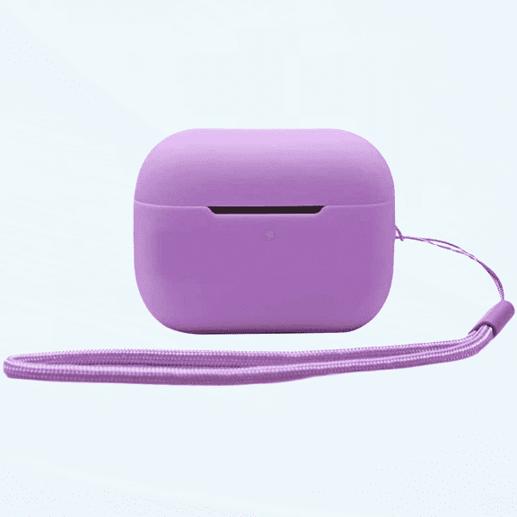 Silicone Case Compatible with AirPods Pro 2nd (2022) || Wireless Charging & LED Visible || Protective Cover TPU Cases with Lanyard for AirPods Pro 2 || Taro Purple