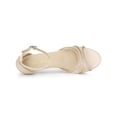 thumbnail image 4 of BLISSFUL STEP Women's Rhinestone Mesh Kitten Heels Sandals Nude (Size 8.5), 4 of 6
