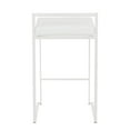 thumbnail image 5 of Fuji Contemporary Stackable Counter Stool in White with White Velvet Cushion by LumiSource - Set of 2, 5 of 7