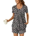 thumbnail image 5 of Censtreet Womens Printed Pajama Sets Short Sleeve Top with Shorts Soft Pj Comfy Sleepwear, 5 of 7