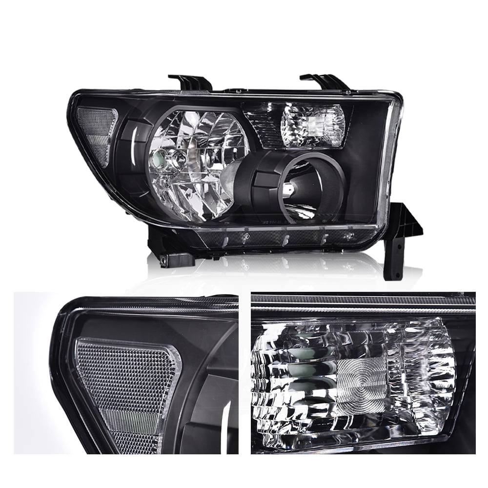 CROSSDESIGN 2x Factory Style Headlights Fit for Toyota Tundra 2007-2013/Sequoia 2008-2017