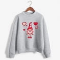 thumbnail image 2 of CEHVOM Femmes Mode Décontractée Imprimé Col Rond Ample Manches Longues Hauts Courts Blouse Chandails Sans Capuche Liquidation, 2 of 4