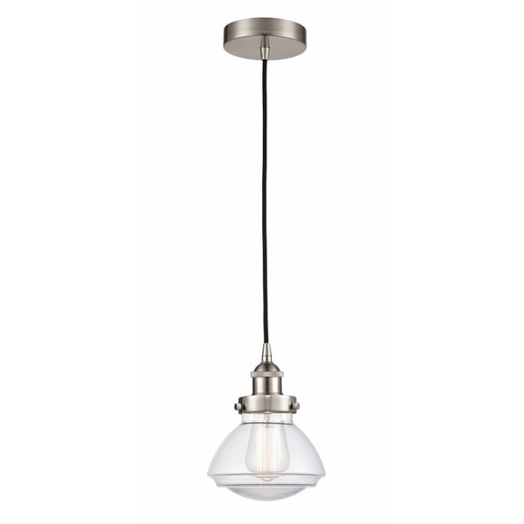 616-1PH-SN-G322-LED-Innovations Lighting-Olean - 1 Light Mini Pendant In Industrial Style-7.75 Inches Tall and 6.75 Inches Wide Brushed Satin Nickel