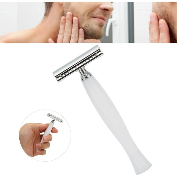 Double Edge Safety Razors, Safety Razor Double Edge Safe Accurate Shaving  Simple Operation Practical Durable Manual Shaver, For Men Shaving Classic  Razor,Reusable Metal Manual Shavers(white) 