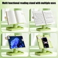 thumbnail image 4 of Adjustable Height Book Stand Reading Stand Multi Angle Desktop Book Holder Portable Reading Shelf with Expandable Panel Storage Base Clear Page Clips for Books and Tablets, 4 of 6