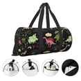 thumbnail image 5 of Xecao Cute Dinosaurs print Round Travel Duffel Bag is a foldable gym bag with an inner pocket, perfect for travel sports, 5 of 8