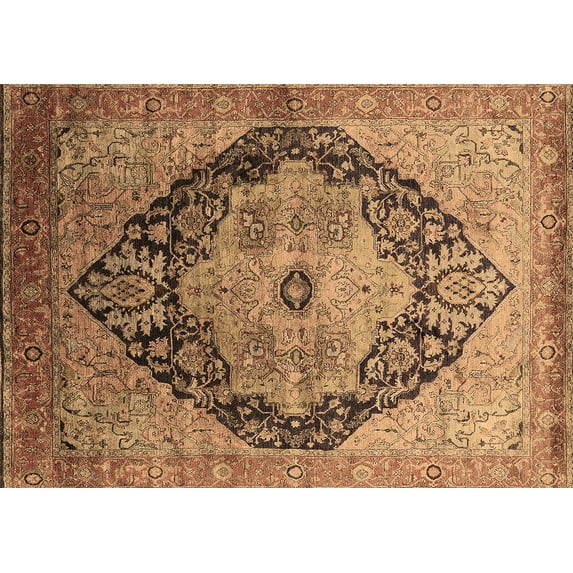 Ahgly Company Indoor Rectangle Oriental Brown Industrial Area Rugs, 8' x 12'