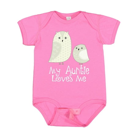 

Inktastic My Auntie Loves Me Owl Gift Baby Boy or Baby Girl Bodysuit