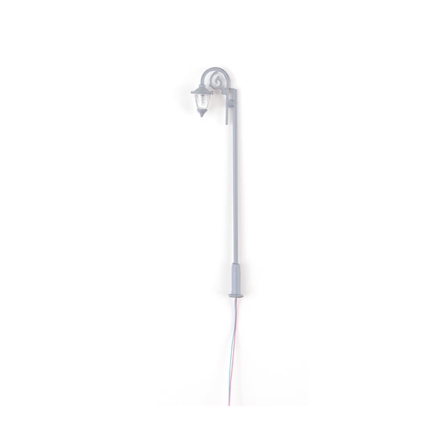 Inteprter Luces de calle Decoración de iluminación exquisita Mini modelo de farola realista Decoración de paisaje Modelos de lámparas pequeñas Artesanía Gris/Blanco cálido Inteprter HA066609-06