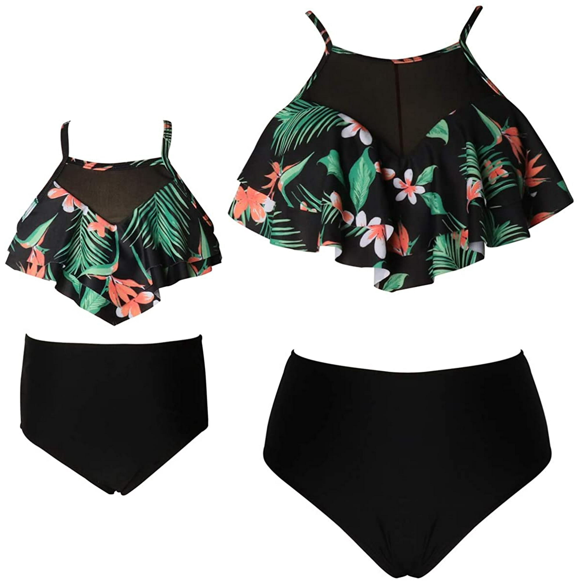 Mother and Daughter Swimwear Family Matching Swimsuit Girls Swimwear