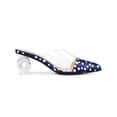thumbnail image 3 of BLISSFUL STEP Women's Polka Dots Clear Block Heels Slides Mules, 3 of 7