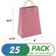 thumbnail image 2 of Bolsas de papel kraft moradas con asas, 8 x 4.75 x 10.5 pulgadas. Paquete de 25 bolsas de compras plegables, 150 GSM. Bolsas de regalo de papel kraft con asas. Ideal para recuerdos de boda y regalos, 2 of 7