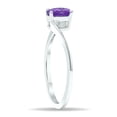 thumbnail image 2 of SZUL Women's Solitaire Amethyst Wave Ring in 10K White Gold, 2 of 5