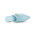 thumbnail image 4 of BLISSFUL STEP Chaussures pour Femmes à Bride à Boucle Bout Pointu Talon Épais Empeigne en PU Mules Bleu Ciel 7, 4 of 7