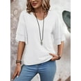 thumbnail image 3 of QINCAO Womens Tops Ruffle Sleeve V Neck Casual Tunic Shirts S-XXL, 3 of 5