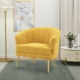 thumbnail image 6 of Andeworld Upholstered Accent Chair with Gold Metal Legs (Yellow), 6 of 7