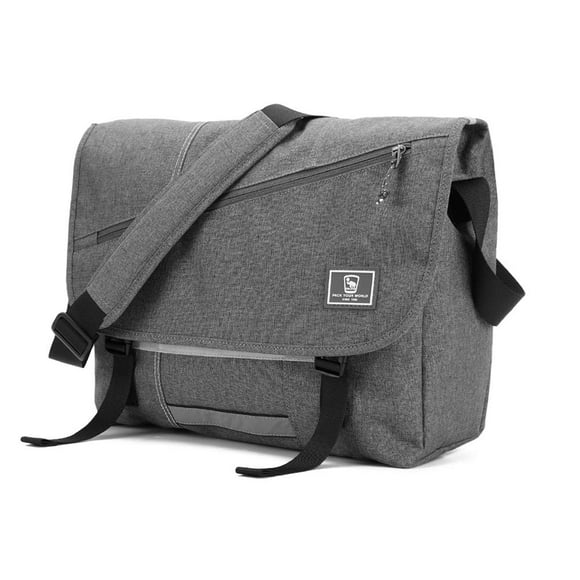 OIWAS Sac Messager de Voyage pour Hommes Petite École Toile 14 Pouces Sacoche pour Ordinateur Portable Sac à Bandoulière Sacoche de Travail Gris