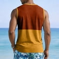 thumbnail image 3 of Men's Two-Tone V-Neck Sleeveless Pocket Tank Top, Casual Gym & Daily Wear Sleeveless Shirt Ginger 2XL, 3 of 5