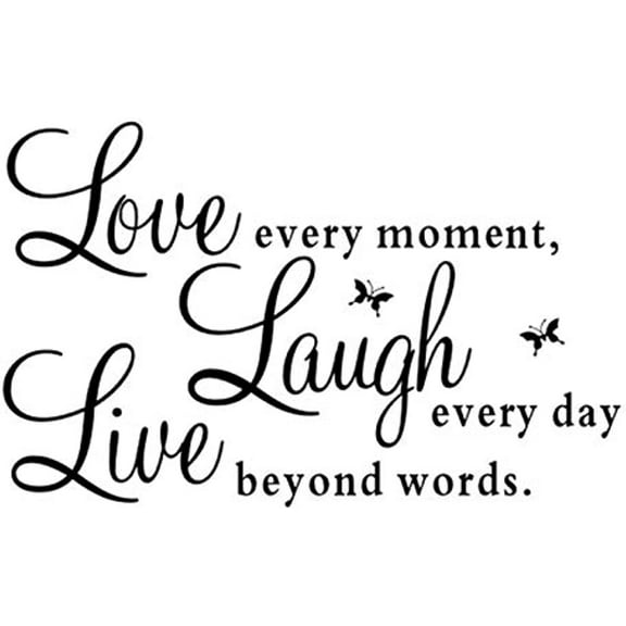 QTH LIVE LAUGH LOVE Wall Quote Butterflies Stickers Vinyl Decal Removable Home Ar