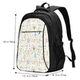 thumbnail image 5 of Balery Flower Rabbit Print USB Charging Backpack for Men and Women - Water-Resistant, Anti-Theft Laptop Backpack with USB Port for Travel, Work, School, and College, 5 of 7