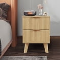 thumbnail image 4 of YOCWO Fluted Nightstand for Bedroom Set of 2 , Wood Bedside Table Set of 2 with Drawers, Beige, 4 of 5