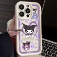 thumbnail image 2 of Kawaii Kuromi Anime para iPhone 15 14 13 12 11 Pro Max XS Max X XR 7 8 Plus 6S 5S caja de teléfono con escalera de ojos líquidos, 2 of 5