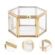 thumbnail image 2 of EeaseMX 1 caja para anillos con tapa abatible de seis lados, caja geométrica de vidrio para anillos, mini joyero de vidrio, 2 of 7