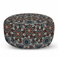 thumbnail image 1 of Vintage Pouf Cover with Zipper, Ottoman Style Motifs Folkloric Nature Inspired Elements Native Floral Art, Soft Decorative Fabric Unstuffed Case, 30" W X 17.3" L, Multicolor, by Ambesonne, 1 of 5