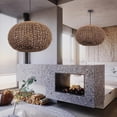 thumbnail image 6 of Arturesthome Handwoven Boho Pendant Lights Rattan Wicker Hanging Ceiling Lighting Fixture Weave Chandelier Lamp Shade for Kitchen Island Restaurant Craft Room, 6 of 17