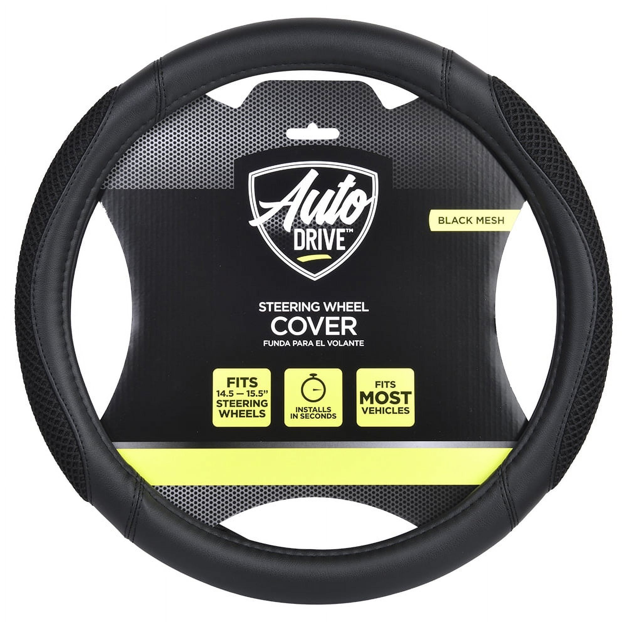 Auto Drive Black Mesh Steering Wheel Cover photo 3