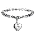thumbnail image 1 of Girls Bracelet Gift Giving Polished Trendy Heart 26 Letters Alphabet Initial Bracelet, 1 of 5