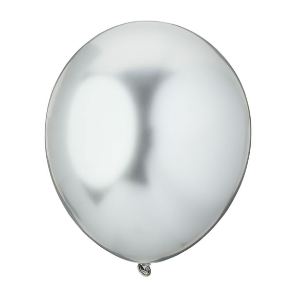 12" Silver Glossy Metallic Balloons, 5 Count, by Way To Celebrate