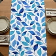 thumbnail image 5 of Table Runners 60 Inches Long Dress Scarves, Spring Leaves Farmhouse Kitchen/Dining Table Runner, Small Coffee Tablerunners, Blue Plants Country Botanical Leaf 13x60 Inch, 5 of 9