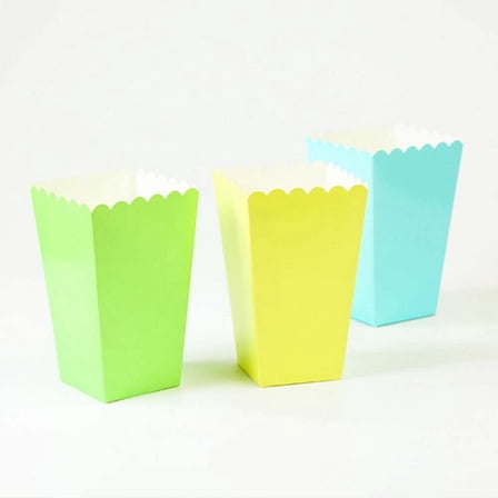 Worgeous Assorted Design Popcorn Boxes for Parties and Movie Night Storage paper 8pcs