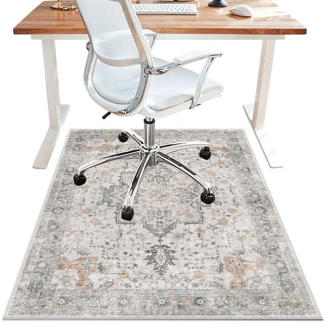 Alfombrilla BESBLEE para silla de oficina, 120 x 150 cm, para suelo de baldosas de madera