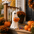 thumbnail image 3 of Diceymbol Halloween Safe Ghost Candy Bowl 14 Inch Pumpkin Treat Holder for Candy Cookies Snacks Trick or Treat Table Decor, 3 of 9