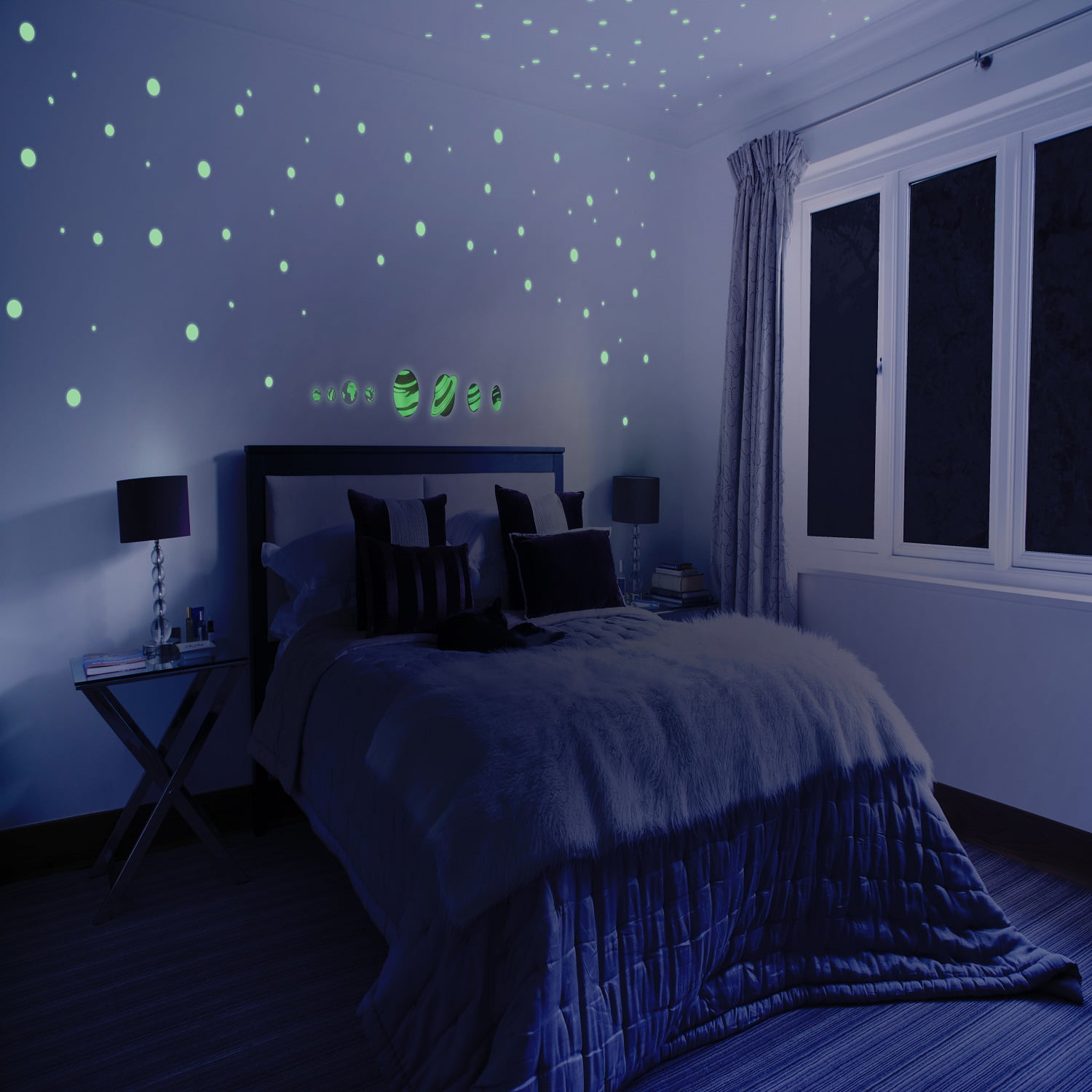 Glow In The Dark Planets And Stars For Kids Self Adhesive Glowing Star And Planet Decal For Children S Bedrooms Glow In The Dark Constellation Ceiling