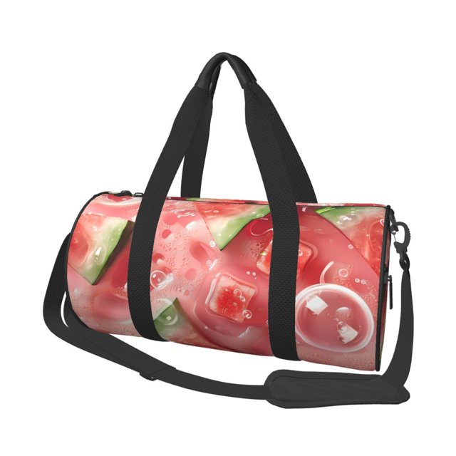 Fotbe Refreshing Watermelon Slices Bolsa Deportiva de Lona Plegable con Estampado, Bolsa de Gimnasio con Bolsillo Seco/Húmedo, Bolsa de Viaje Ultraligera de Gran Capacidad
