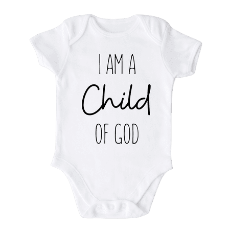 I Am A Child Of God Shirt Premium Custom Baby Clothes Unisex Baby Announcement Gift for Mom Newborn Outfit 18m White