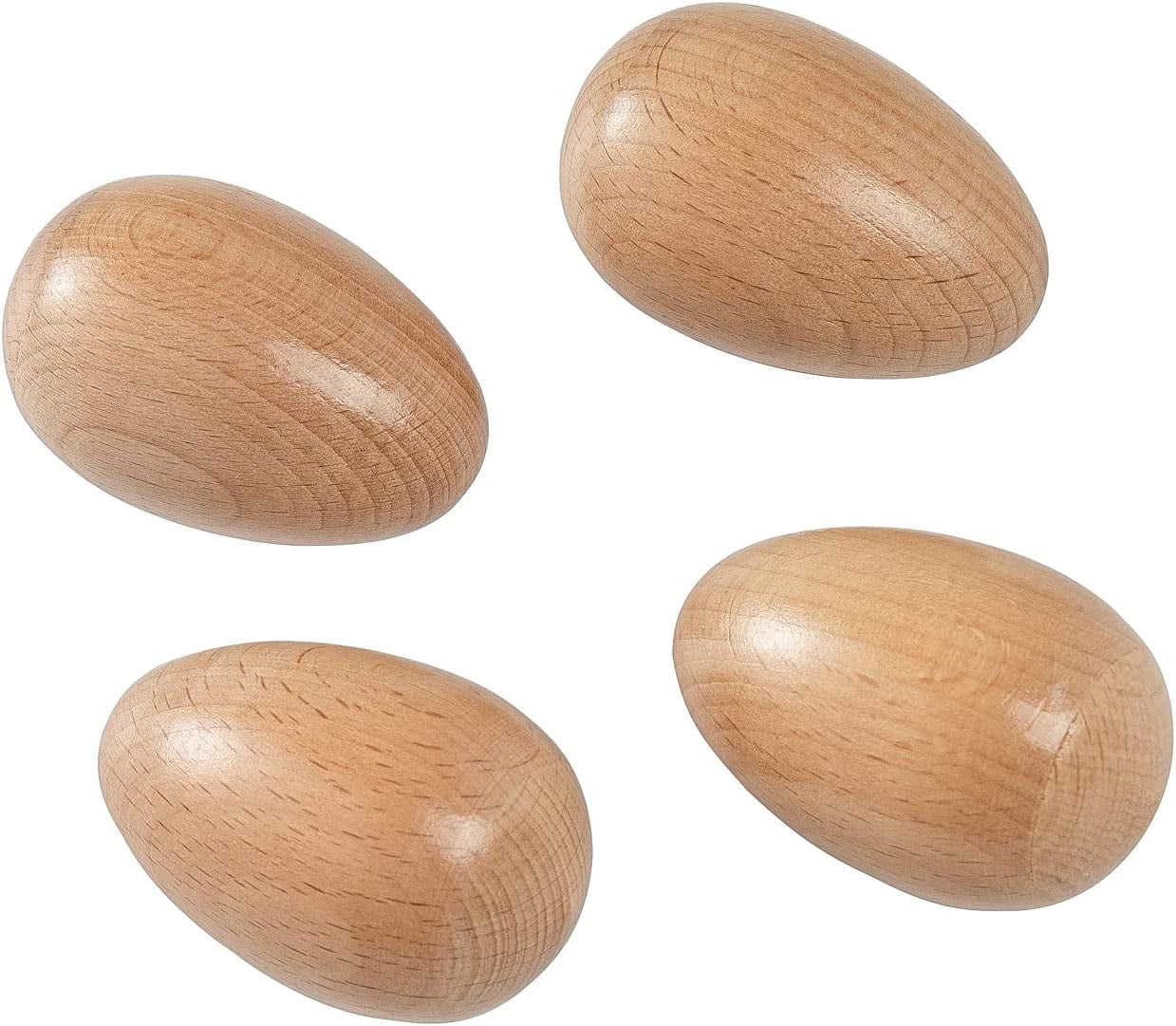 Eggs　Classroom　Wood　Musical　Party　(Natural　4pcs　Egg　for　Instrument　Percussion　Maracas　Prizes　Shakers　Wooden　Education　Wood)　Shakers,　Hand