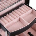 thumbnail image 3 of Qiilu 3 Layers Jewelry Necklace Ring Storage Box Case Lady Gift Home Supplies , Jewelry Storage Box, 3 Layers Jewelry Box, 3 of 4