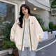 thumbnail image 2 of Chaquetas para mujer, estilo coreano, chaquetas de béisbol holgadas, cuello alto liso, ropa de trabajo, cárdigans, abrigos vintage de manga larga, blusas para mujer, 2 of 4